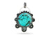 Sterling Silver Turquoise Artisan Handcrafted Flower Pendant, (SP-5583)